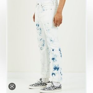 Levi’s Jeans 721 High Rise Skinny Ankle Hippie White Frayed Tie Dye W29 men’s